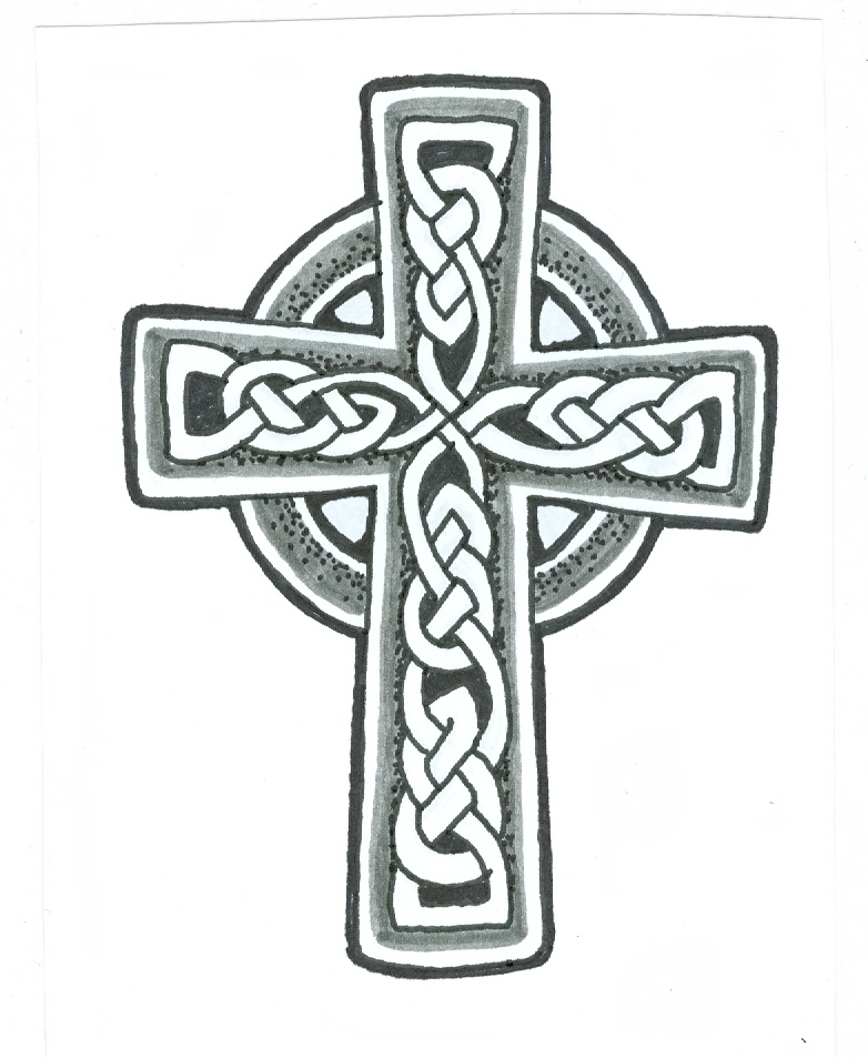 782x953 crucifix drawing celtic cross for free download - Catholic Cross Drawing