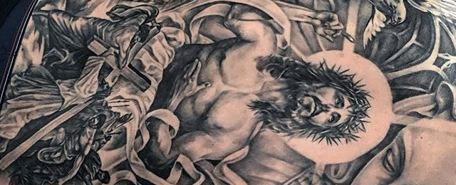 640x260 catholic tattoos for men - Catholic Drawings