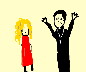 300x250 catholic priest uses the force on a woman drawing - Catholic Priest Drawing