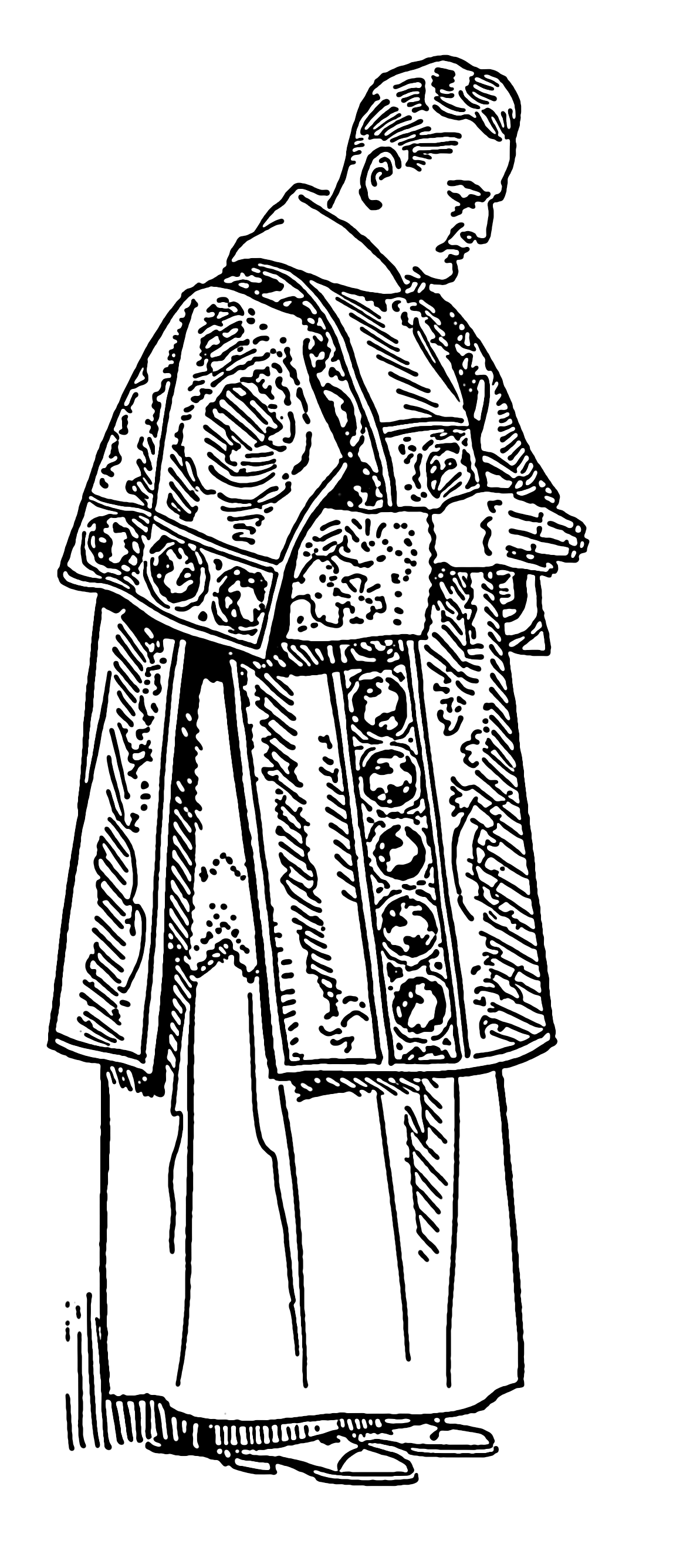 1147x2673 line art drawing of a deacon wearing a dalmatic catholic - Cathol...