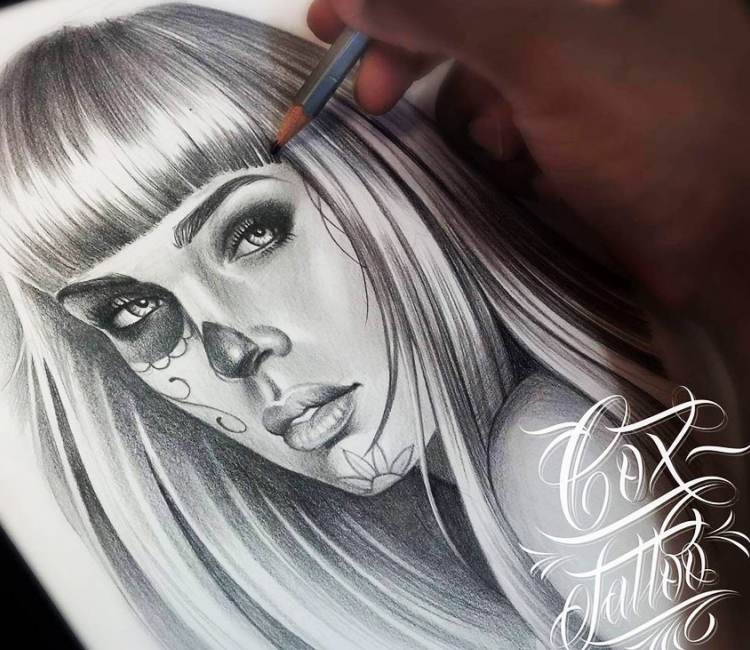 750x650 Catrina Drawing - Catrina Drawing