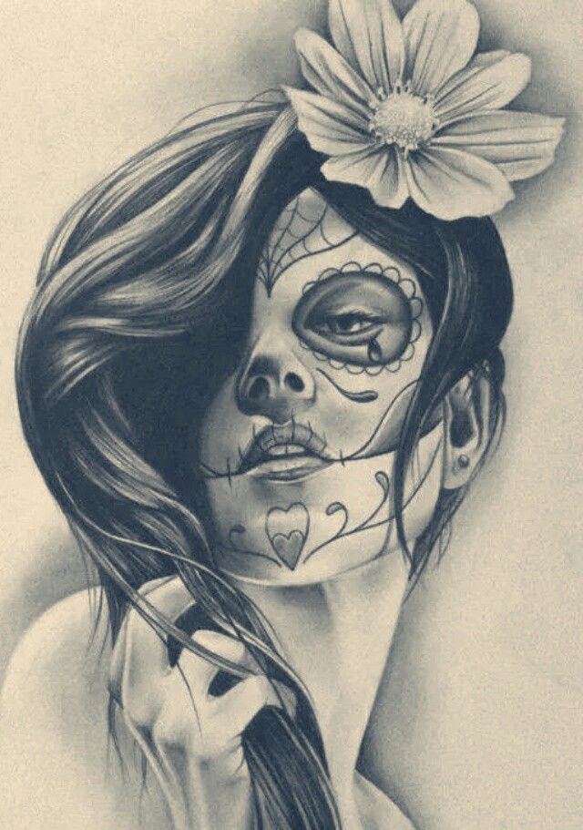 640x911 Dia De Los Muertos Catrina Pencil Sketch Tattoo Ideas - Catrina Drawing