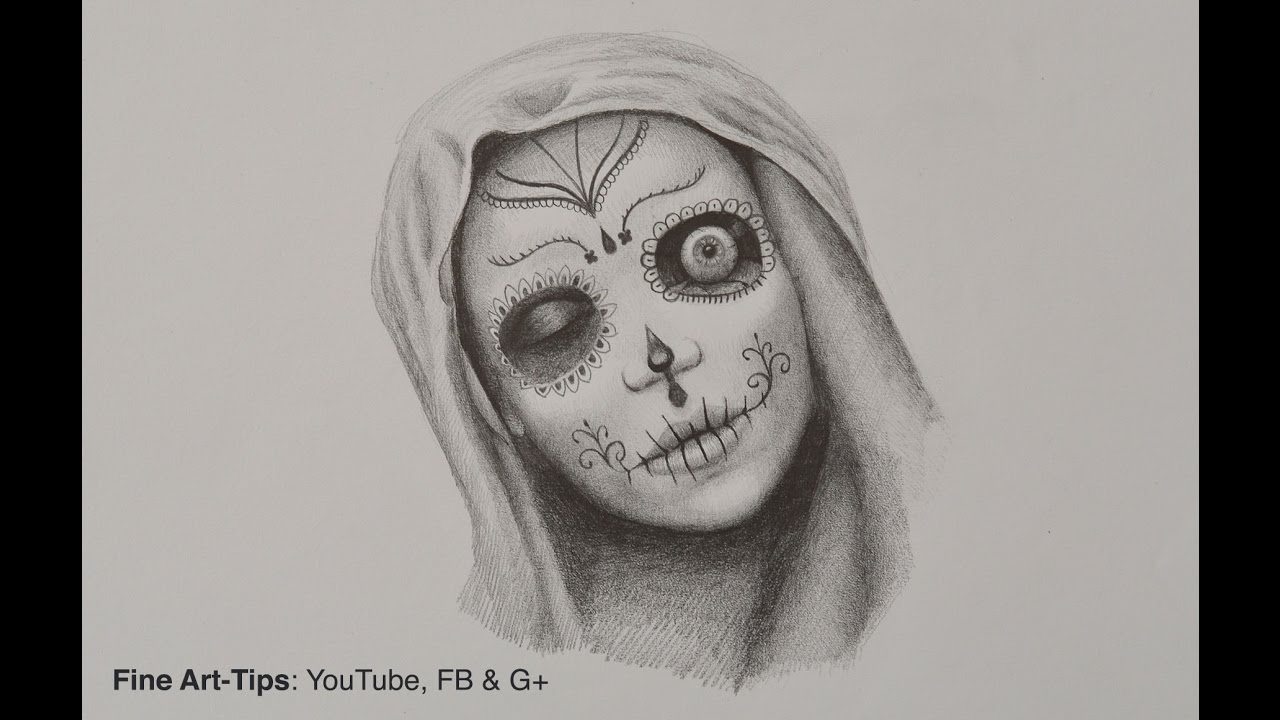 1280x720 How To Draw A Catrina - Catrina Drawing