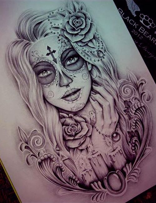 500x649 La Catrina! - Catrina Drawing
