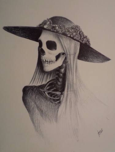 375x495 Minimal Catrina Drawing - Catrina Drawing