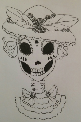 320x479 Catrina Drawings On Paigeeworld Pictures Of Catrina - Catrina Drawing