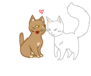 300x250 Cute Kitty Love Drawing - Cats In Love Drawing