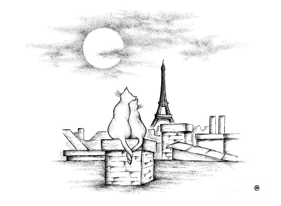 900x661 cats in love drawing - Cats In Love Drawing