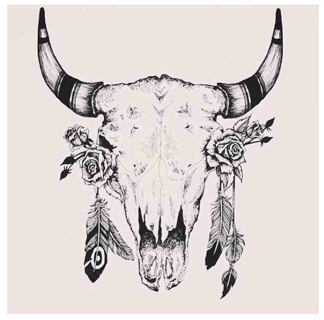 Cattle Skull Drawing at PaintingValley.com | Explore collection of ...