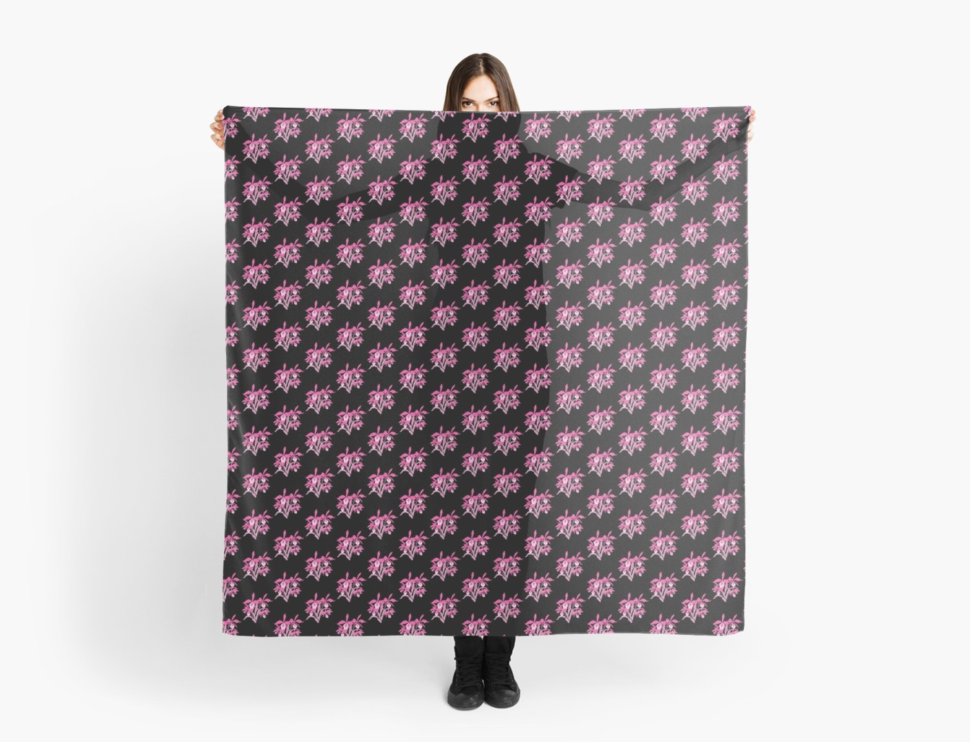 1411x1080 Pink Graphic Orchid Cattleya Scarves - Cattleya Orchid Drawing