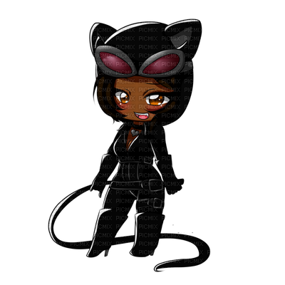 400x400 catwoman chibi, chibi cat woman black leather outfit character - Catwoman Cartoon Drawing