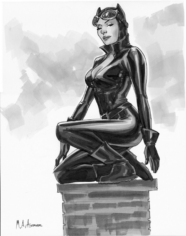 600x761 comic book art catwoman - Catwoman Cartoon Drawing