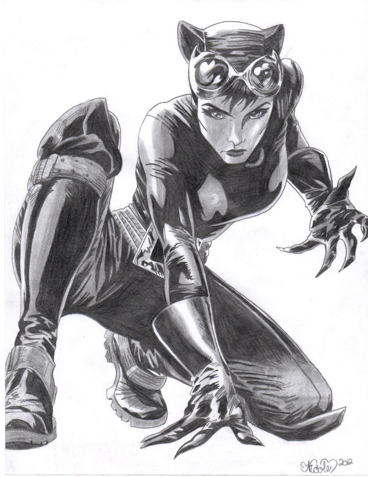 742x960 catwoman drawing realistic drawing skill - Catwoman Drawing