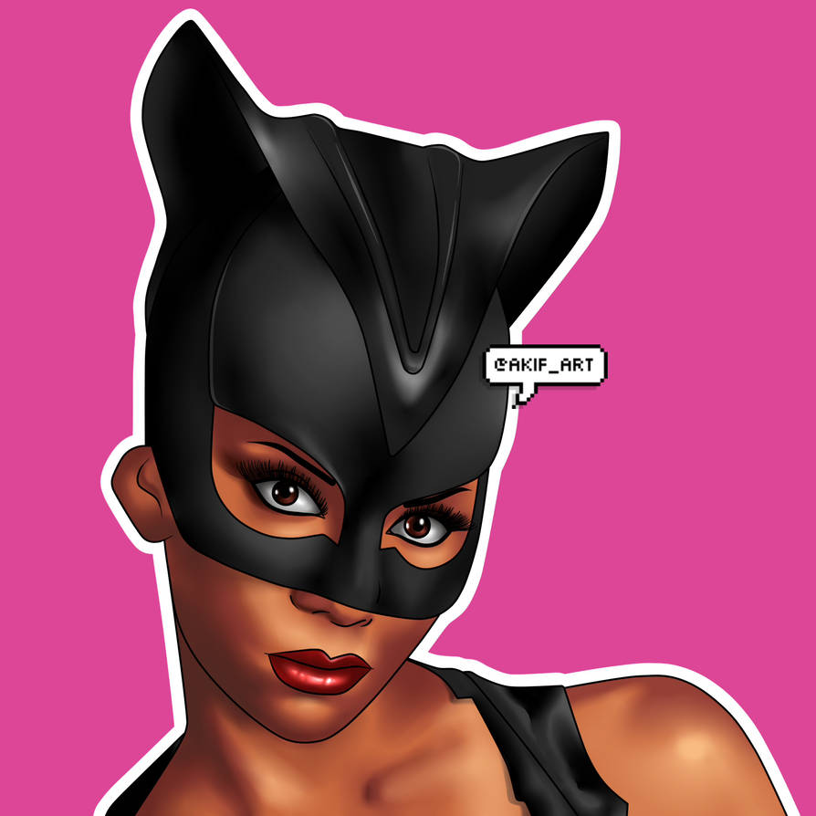 894x894 halle berry version of catwoman drawing - Catwoman Drawing