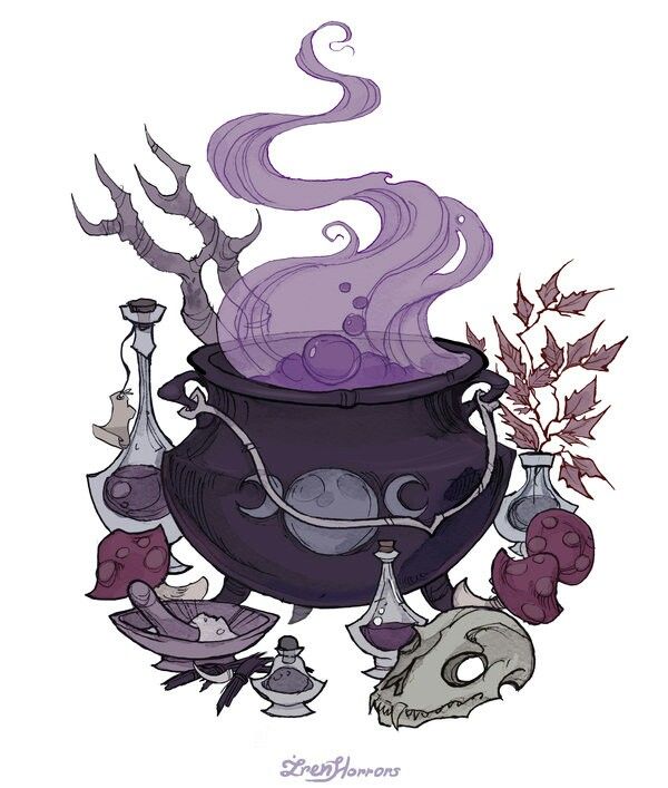 600x707 cauldron with triple moon symbol tattoo idea stickers - Cauldron Drawing
