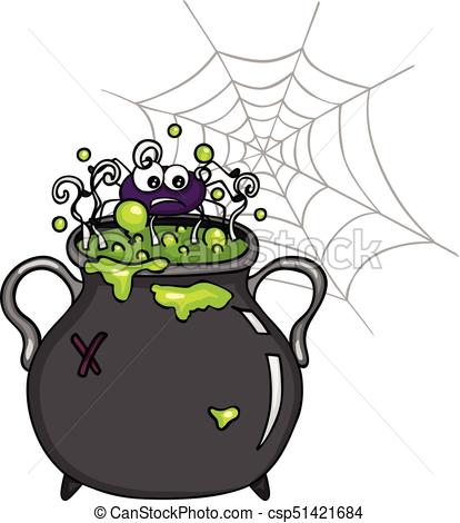 414x470 spider inside witch cauldron scalable vectorial image - Cauldron Drawing