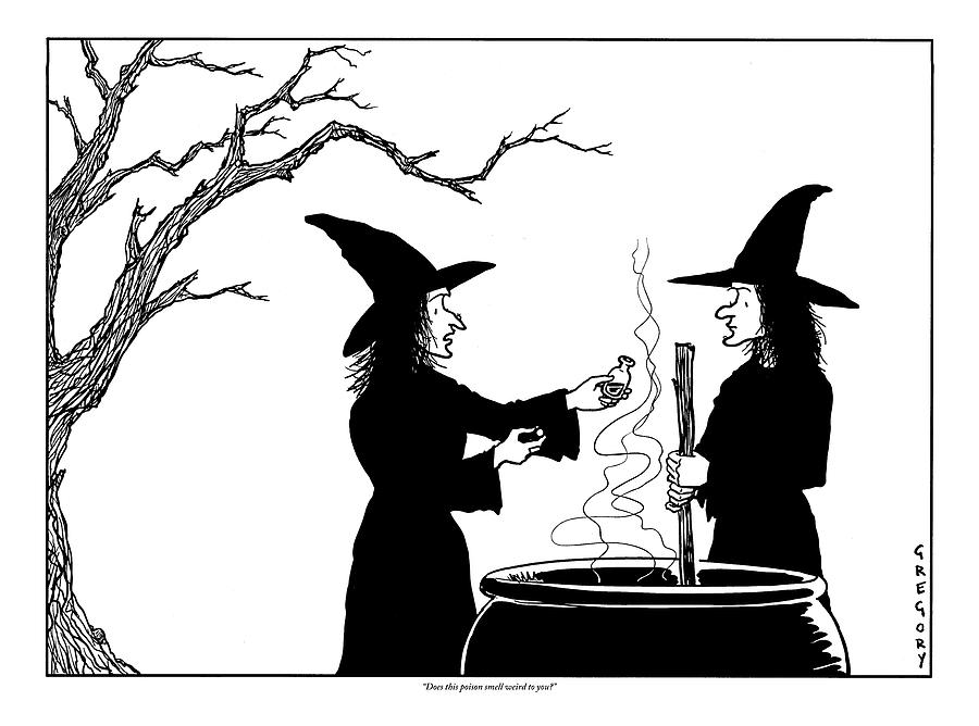 900x668 two witches one stirring a cauldron drawing - Cauldron Drawing