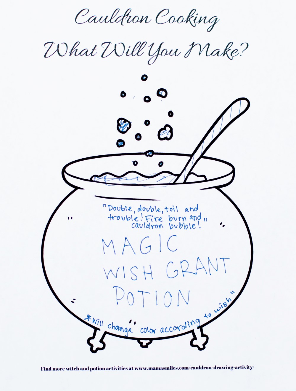 1000x1319 broom and cauldron drawing activity for room on the broom - Cauldron Drawing