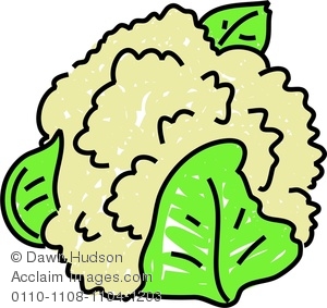 300x283 clipart image of a whimsical drawing of cauliflower - Cauliflower Drawing