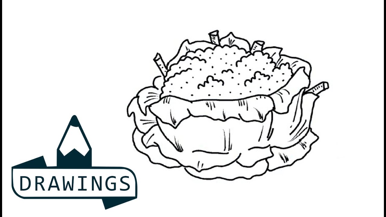 1280x720 Speed Drawing How To Draw A Cauliflower - Cauliflower Drawing