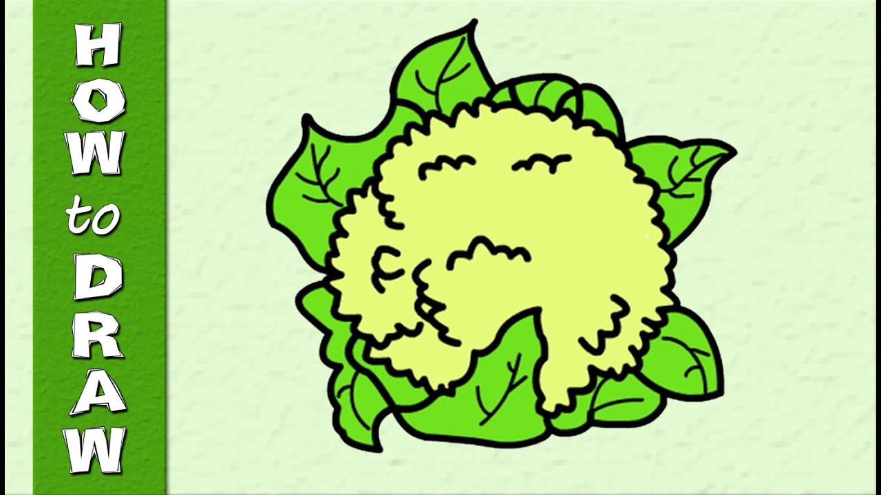 1280x720 kids educational web series how to draw - Cauliflower Drawing