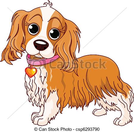 450x445 illustration of cavalier king charles spaniel - Cavalier King Charles Spaniel Drawing