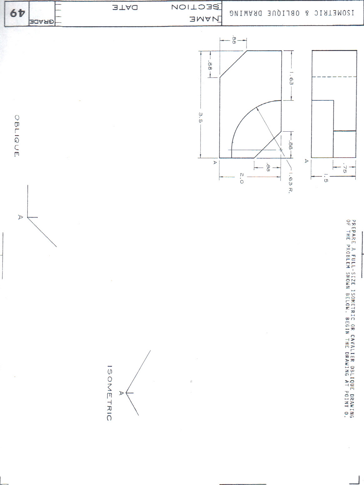 1165x1551 solved prepare a full size isometric or cavalier oblique - Cavalier Oblique Drawing