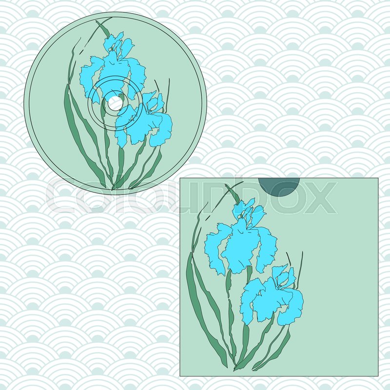 800x800 cd cover design vectorized irises, stock vector colourbox - Cd Cover Drawing