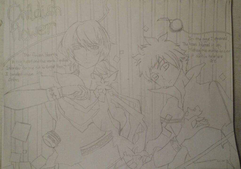 1024x718 childish flower cd cover drawing tsukiuta animation amino - Cd Cover Drawing