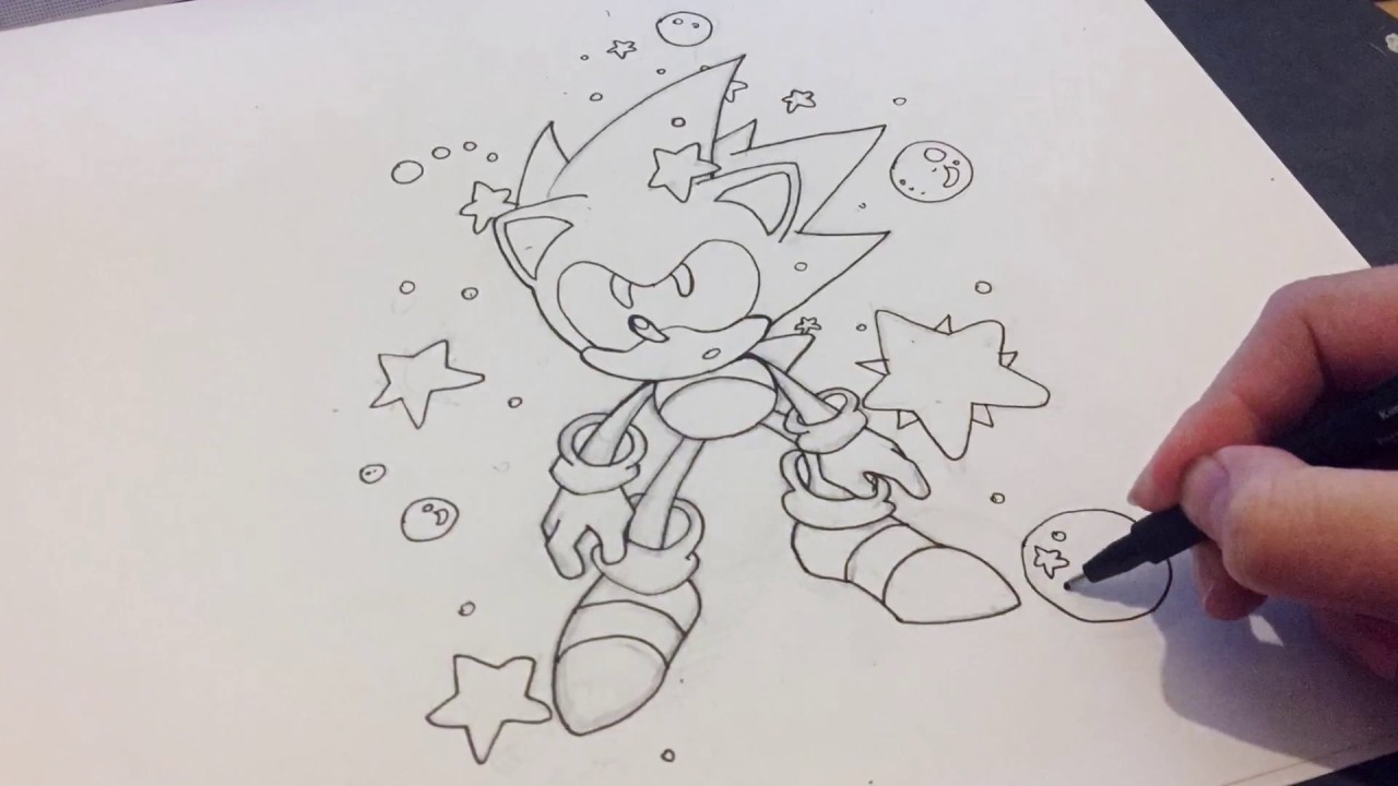 1280x720 Classic Sonic Speed Drawing - Cd Drawing