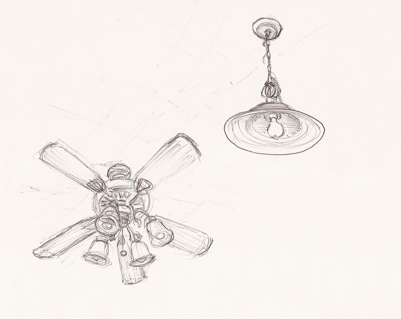 800x636 one point perspective ceiling fan education - Ceiling Fan Drawing