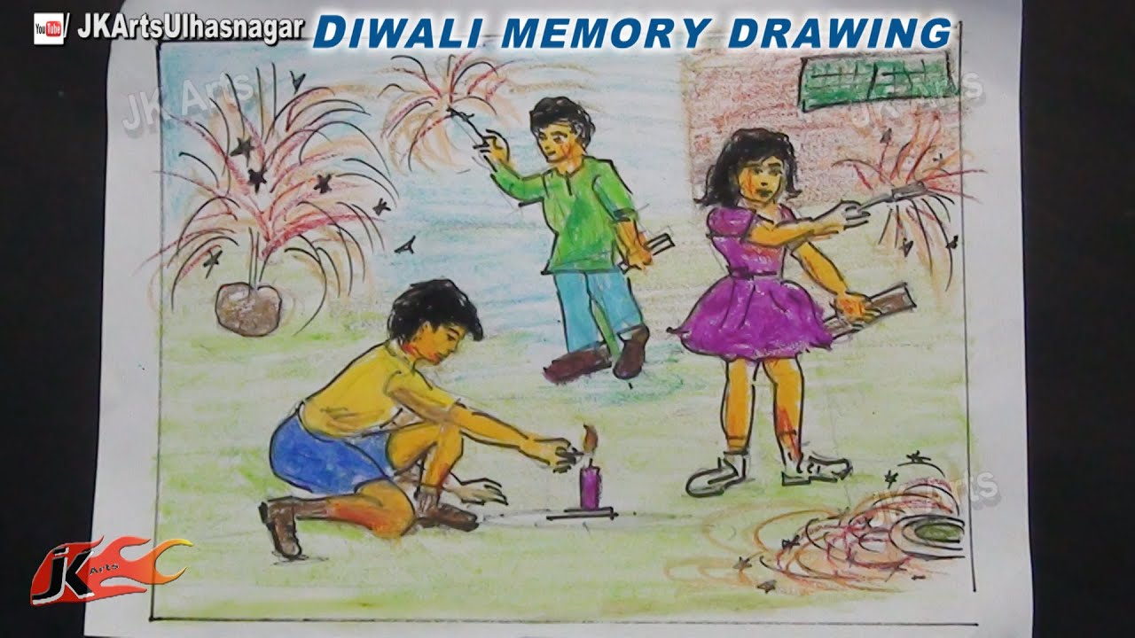 1280x720 diwali celebration drawing - Celebration Drawing
