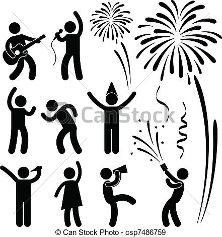 441x470 party celebration event festival a set of people pictogram - Celebration Drawing