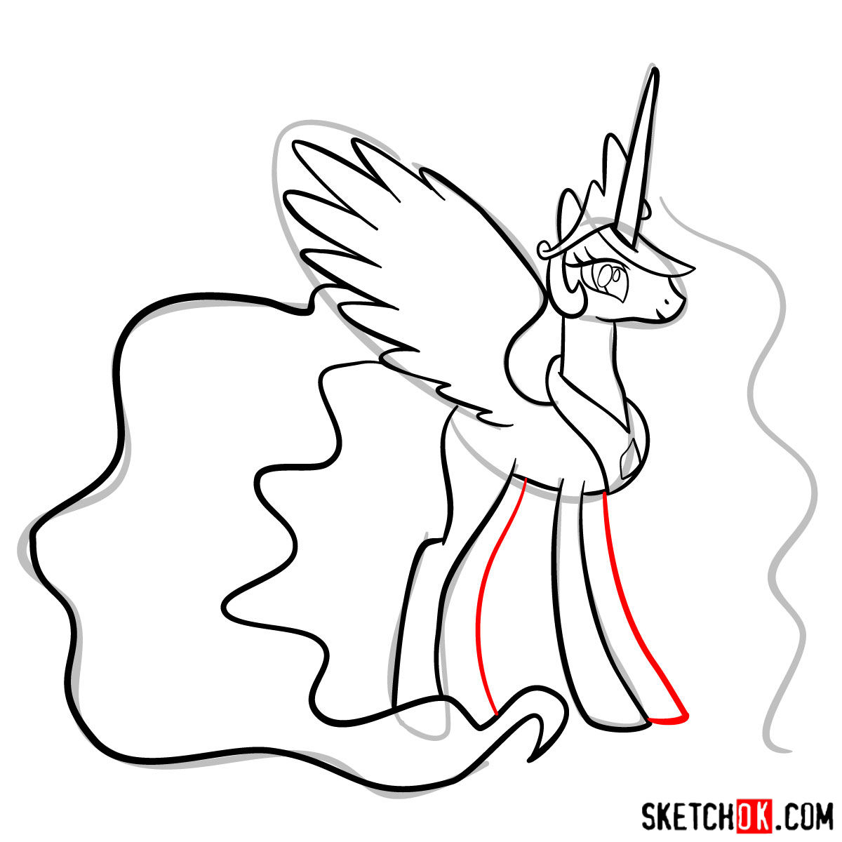 1200x1200 how to draw princess celestia mlp - Celestia Drawing