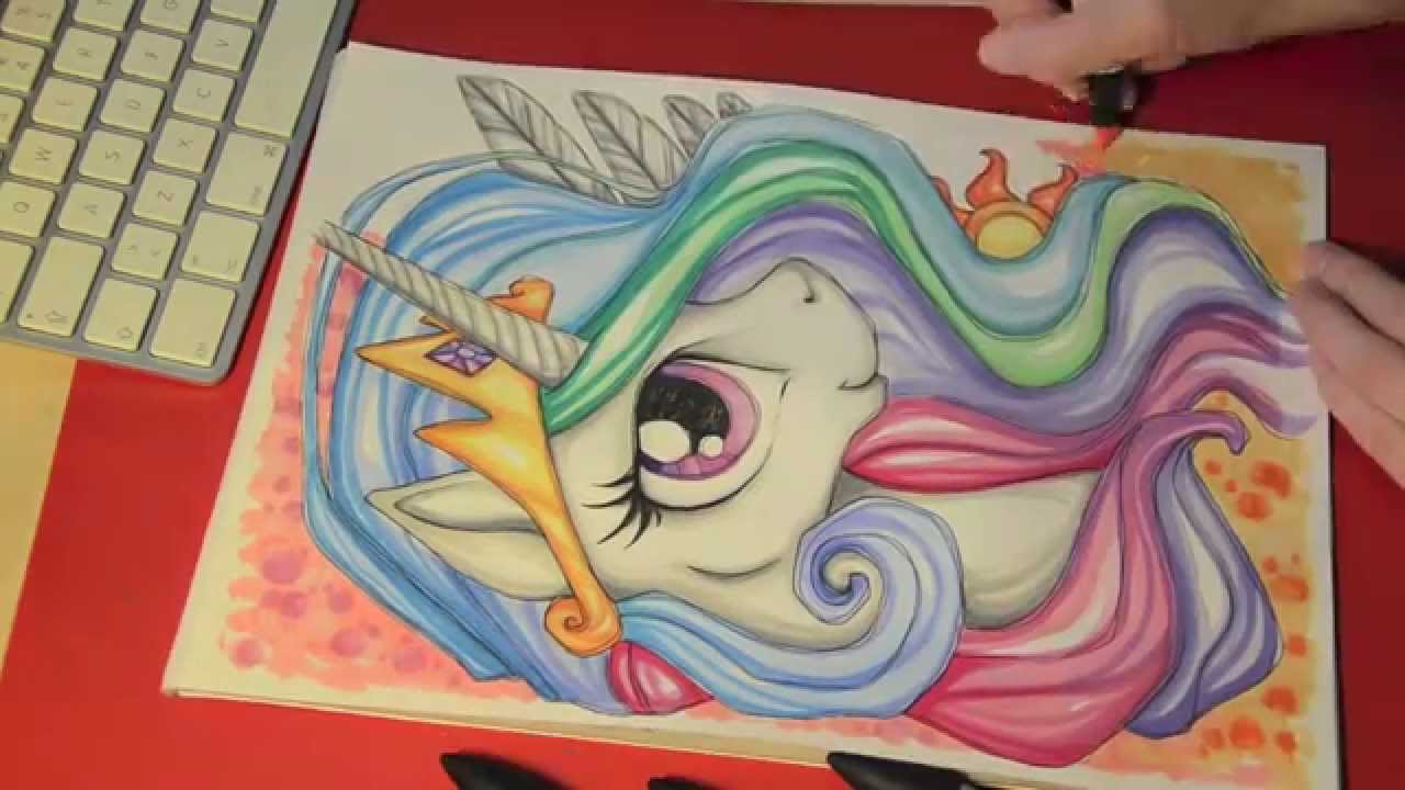 1280x720 speed paintingdrawing mlp - Celestia Drawing