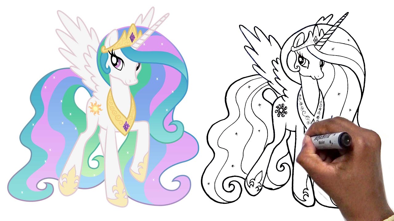 1280x720 how to draw mlp princess celestia step - Celestia Drawing