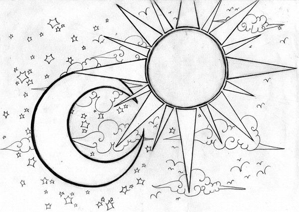 600x426 celestial sun and moon drawings pictures to pin - Celestial Sun And Moon Drawing