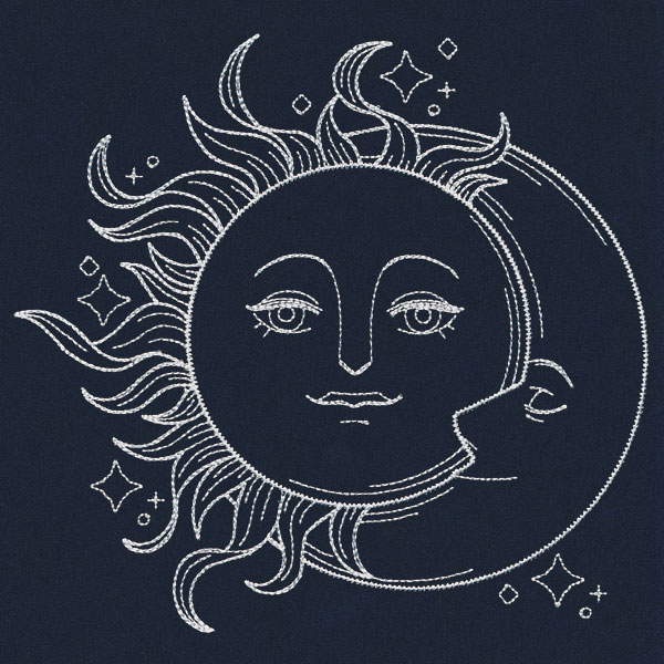 600x600 vintage celestial - Celestial Sun And Moon Drawing