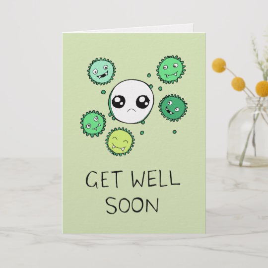 540x540 get well soon cute virus and cell drawing card - Cell Drawing