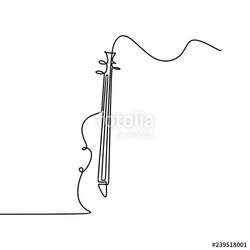 500x500 cello one line drawing vector illustration new minimalism style - Cello Drawing