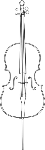 150x500 cello vector line drawing - Cello Drawing