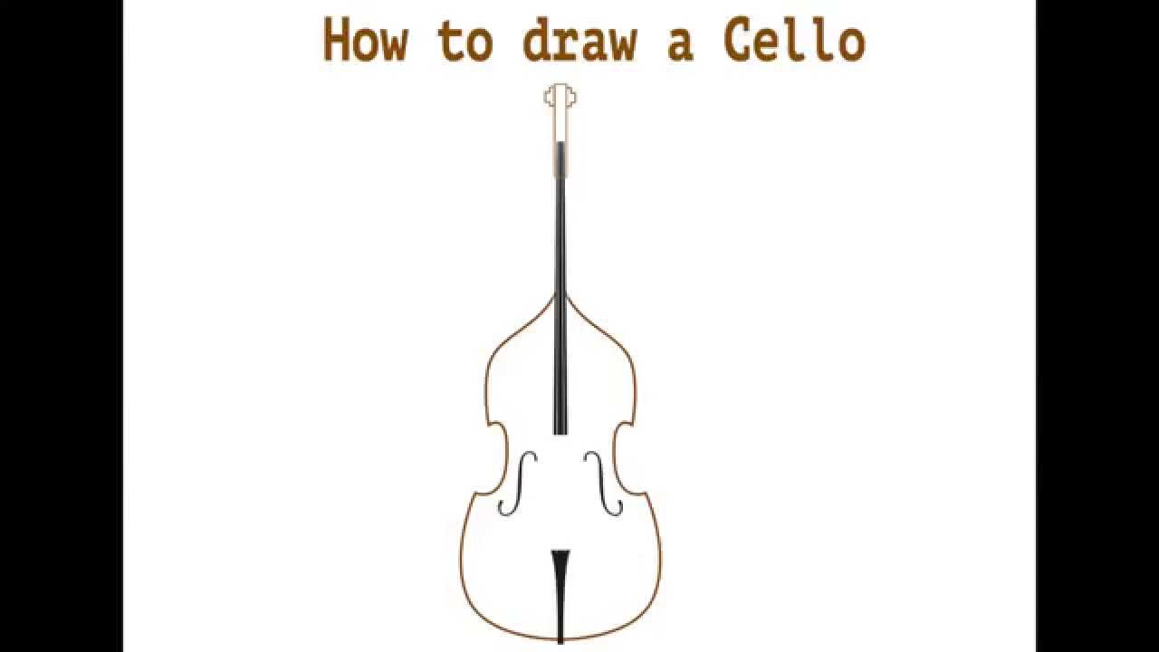 1280x720 draw a cello in half minute - Cello Drawing