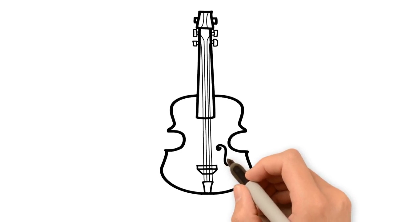1280x720 how to draw cello - Cello Drawing