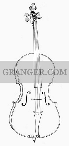 237x500 image of cello - Cello Drawing