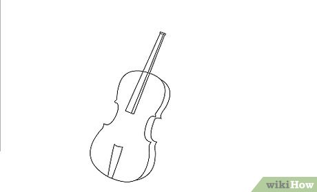 460x279 how to draw a cello steps - Cello Drawing Outline