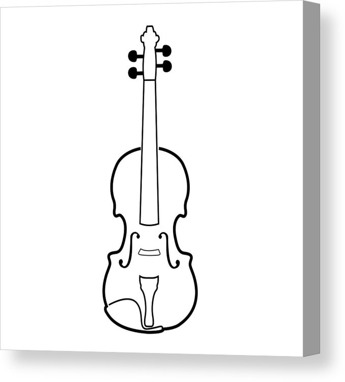 678x750 isolated violin outline canvas print canvas art - Cello Drawing Outline