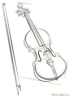 236x321 printable activity for kids how to draw a violin - Cello Drawing Outline
