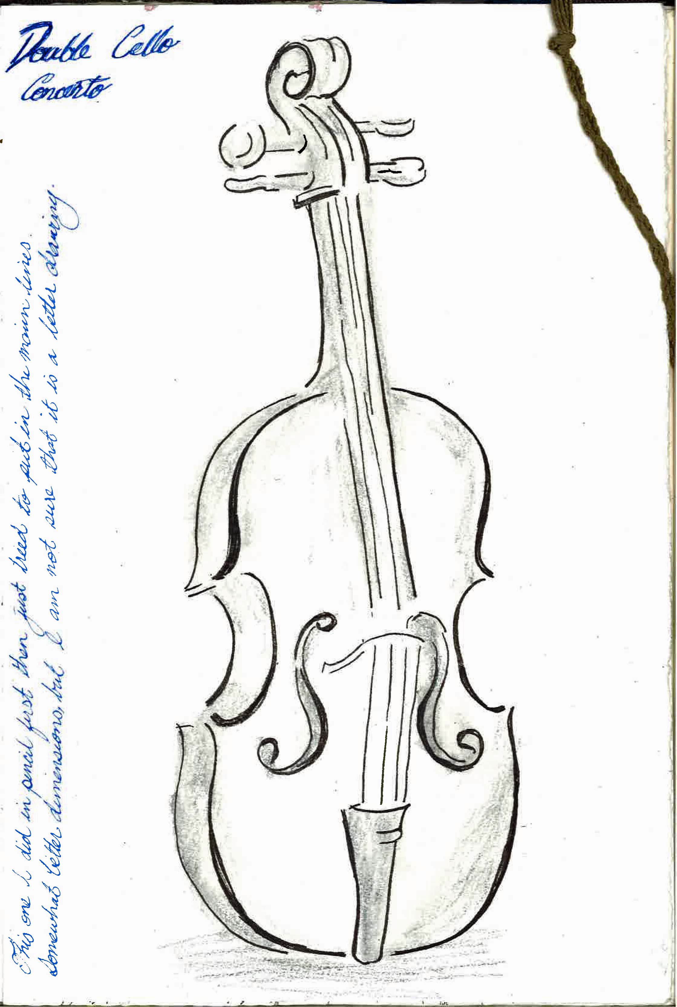 Cello Drawing Outline at PaintingValley.com | Explore collection of ...