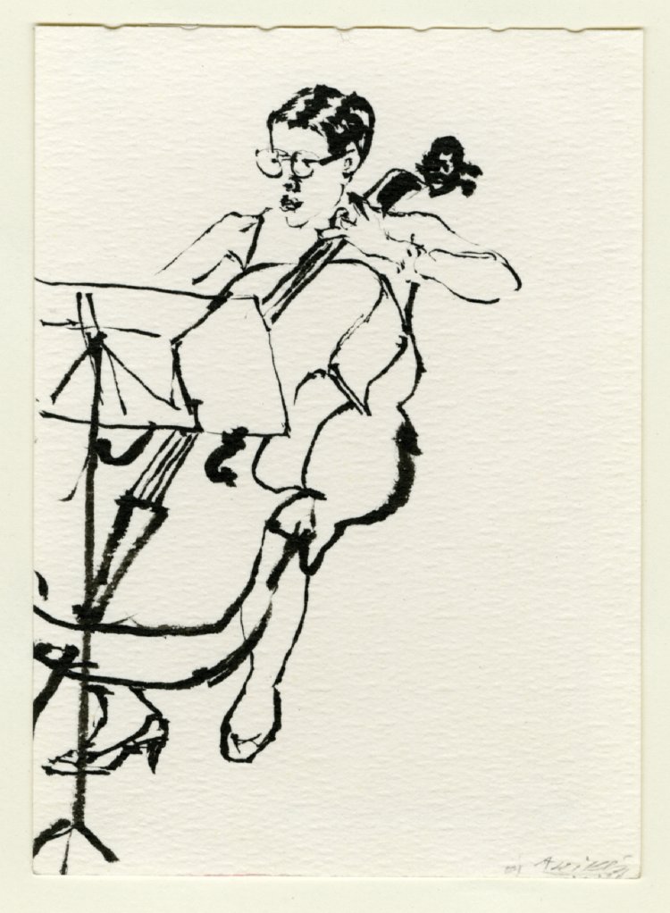 750x1022 british museum - Cello Drawing Outline