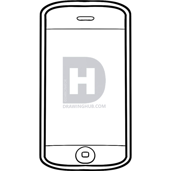 720x720 how to draw an iphone, iphone, step - Cellphone Drawing
